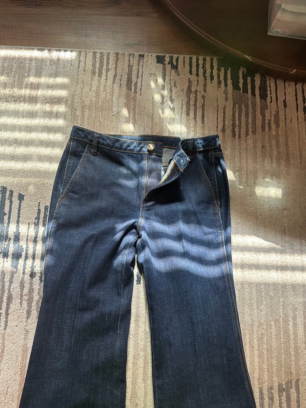 Tory Burch Jeans Dark Blue High Waist Flared Jeans Size 29